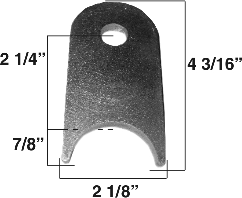 Weld-On Chassis Tabs 1-3/4 Inch with 3/8 Inch Hole 
